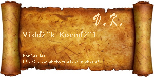Vidák Kornél névjegykártya
