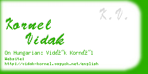 kornel vidak business card